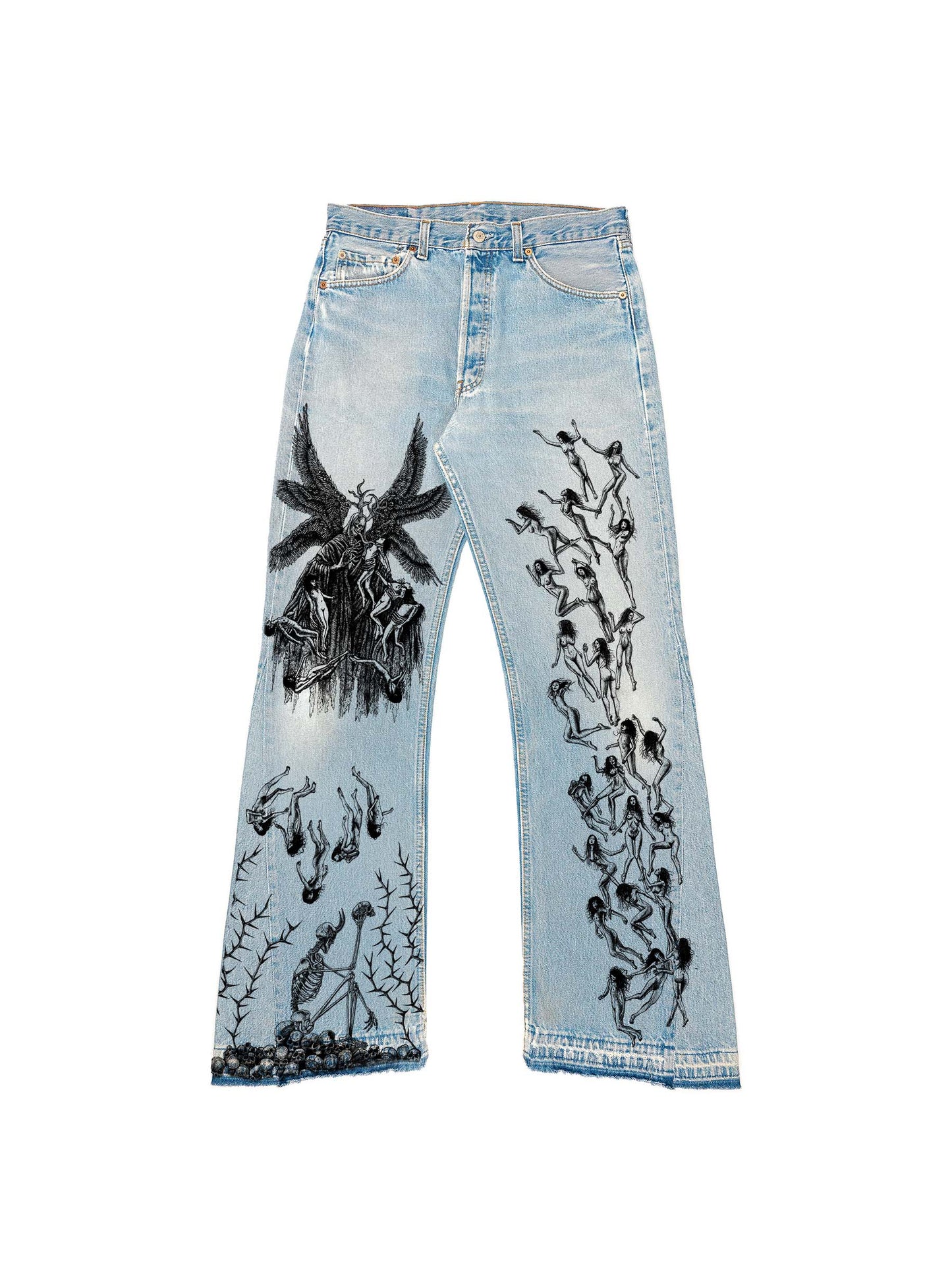 Death Flare Jeans Blue