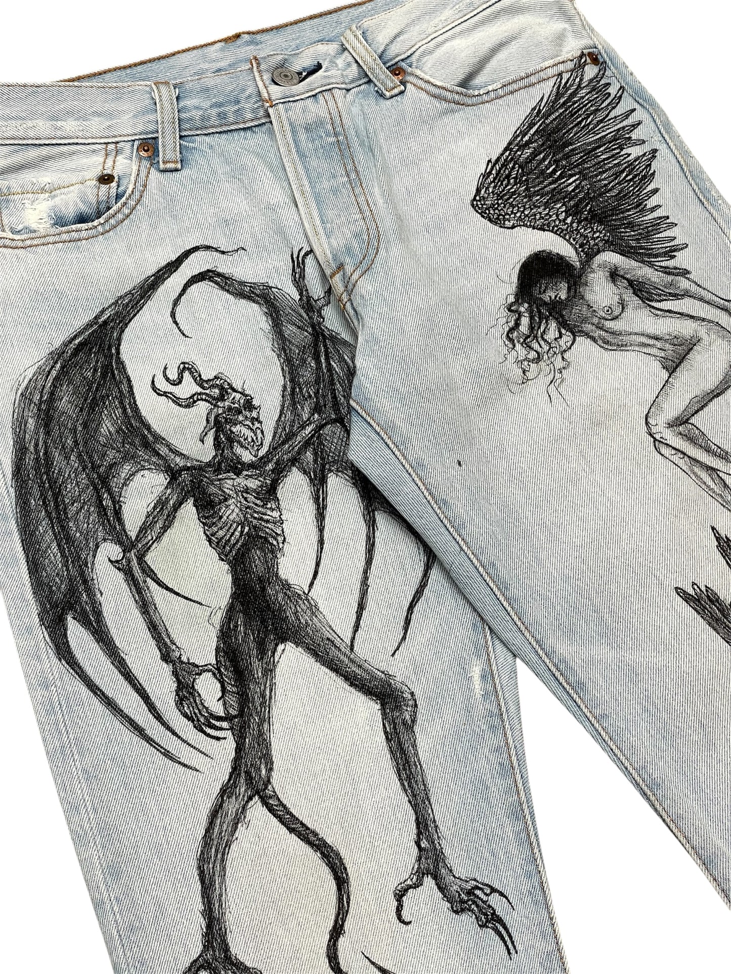 Wrath & Wings Hand Drawn Jeans W30 L32