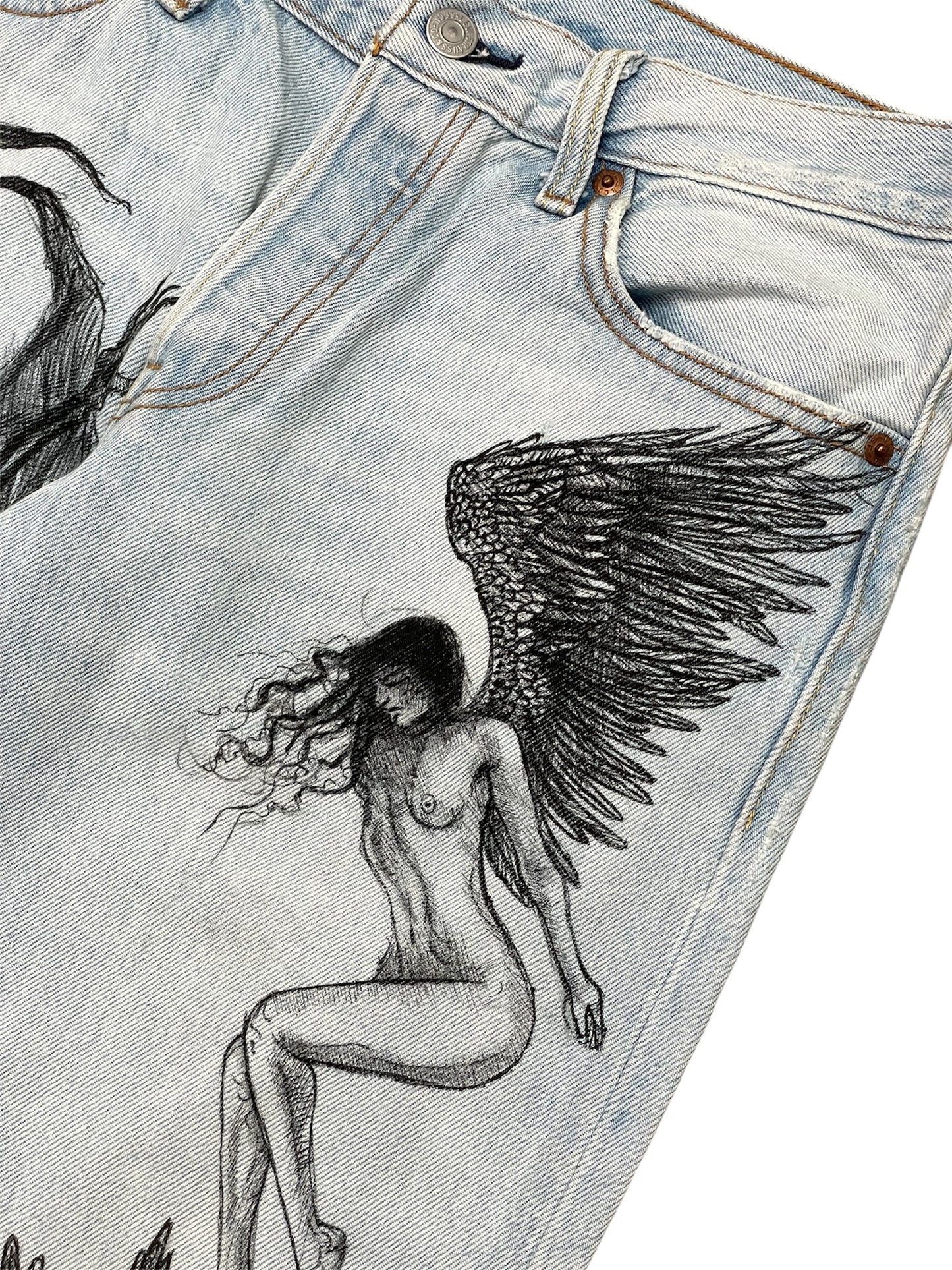 Wrath & Wings Hand Drawn Jeans W30 L32