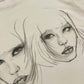 Two Faces Hand Drawn Artwork Tee Medium