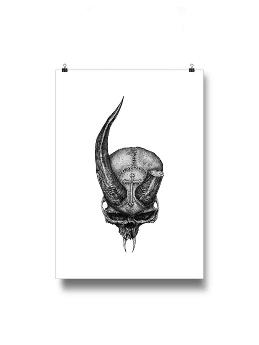 Horned Skull Print