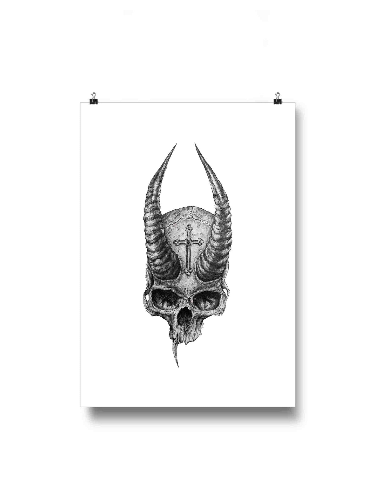 Horned Skull Print